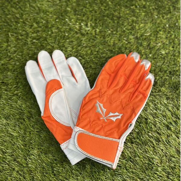 【バッティング手袋】RIZEEKバッティング手袋  最高級シープスキン使用(ORANGE×SILVER) サムネイル